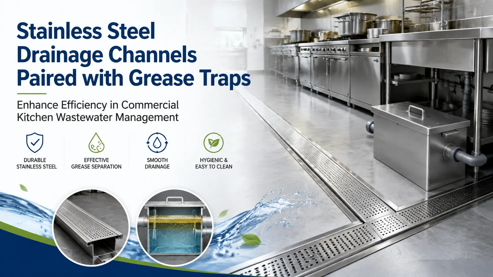 Stainless Steel Drainage Channels Paired with Grease Traps Enhance Efficiency in Commercial Kitchen Wastewater Management