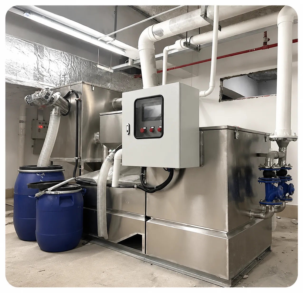 Sealed Automatic Grease Separation & Lifting System | Commercial Plaza Project in Hezhou